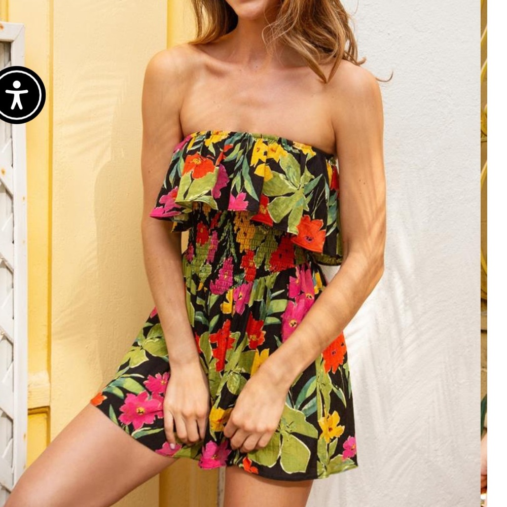 Floral Strapless Dress